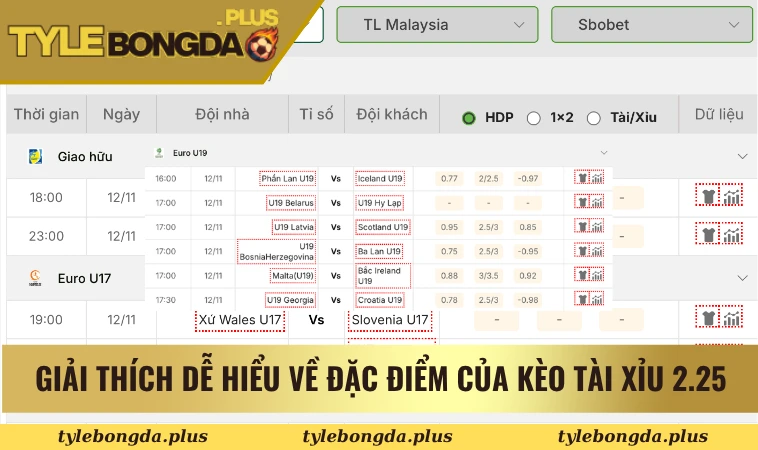 Giải thích dễ hiểu về đặc điểm của kèo tài xỉu 2.25