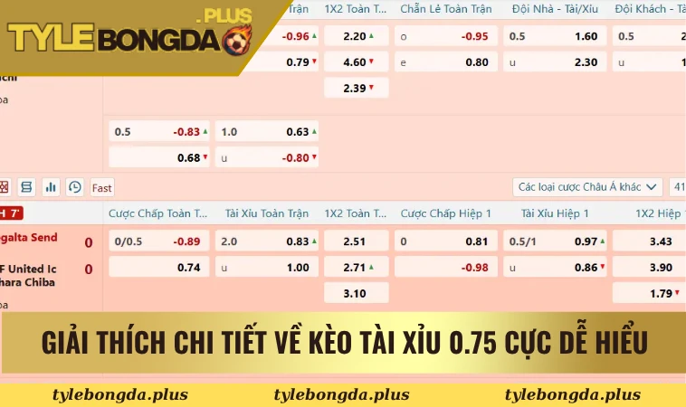 Giải thích chi tiết về kèo tài xỉu 0.75 cực dễ hiểu
