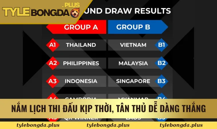 Nắm lịch thi đấu kịp thời, tân thủ dễ dàng thắng